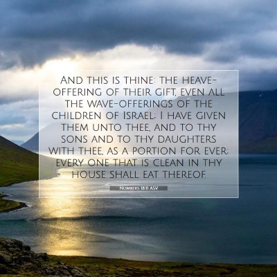 Picture 07 - Numbers 18:11 ASV - And this is thine: the heave-offering of their - Bible Verse Picture