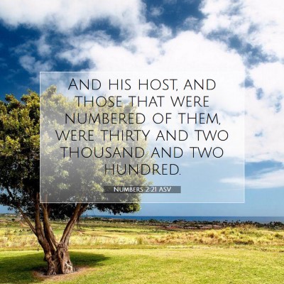 Picture 07 - Numbers 2:21 ASV - And his host, and those that were numbered of - Bible Verse Picture