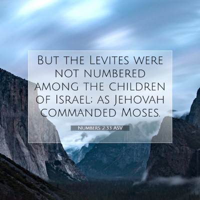 Picture 07 - Numbers 2:33 ASV - But the Levites were not numbered among the - Bible Verse Picture