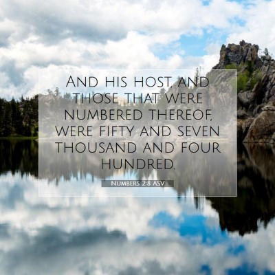 Picture 07 - Numbers 2:8 ASV - And his host, and those that were numbered - Bible Verse Picture