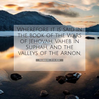 Picture 07 - Numbers 21:14 ASV - Wherefore it is said in the book of the Wars of - Bible Verse Picture
