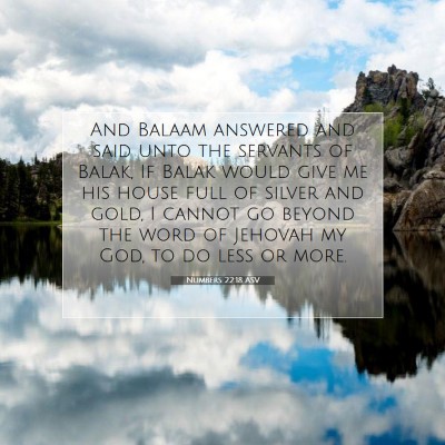 Picture 07 - Numbers 22:18 ASV - And Balaam answered and said unto the servants of - Bible Verse Picture