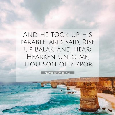 Picture 07 - Numbers 23:18 ASV - And he took up his parable, and said, Rise up, - Bible Verse Picture