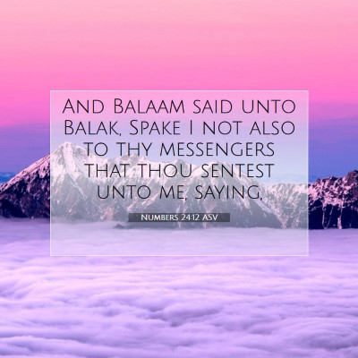 Picture 07 - Numbers 24:12 ASV - And Balaam said unto Balak, Spake I not also to - Bible Verse Picture