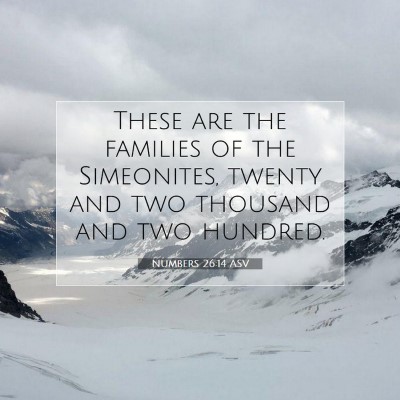 Picture 07 - Numbers 26:14 ASV - These are the families of the Simeonites, twenty - Bible Verse Picture