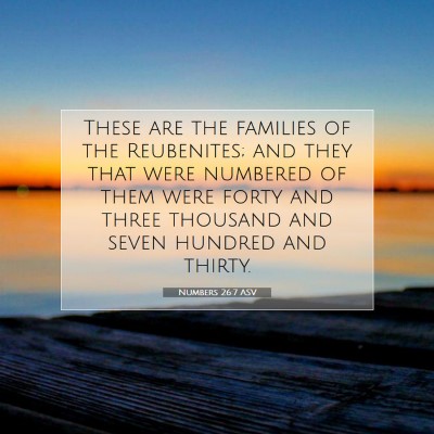 Picture 07 - Numbers 26:7 ASV - These are the families of the Reubenites; and - Bible Verse Picture