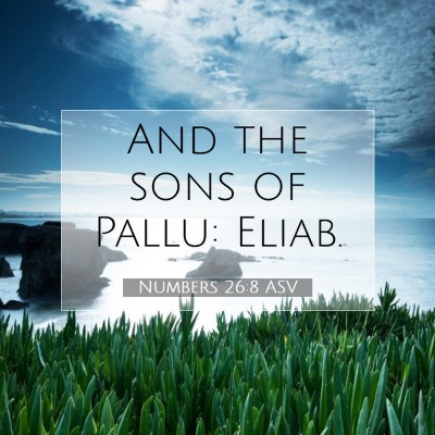 Picture 07 - Numbers 26:8 ASV - And the sons of Pallu: - Bible Verse Picture