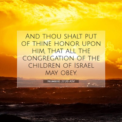 Picture 07 - Numbers 27:20 ASV - And thou shalt put of thine honor upon him, that - Bible Verse Picture