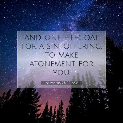 Picture 07 - Numbers 28:22 ASV - and one he-goat for a sin-offering, to make - Bible Verse Picture