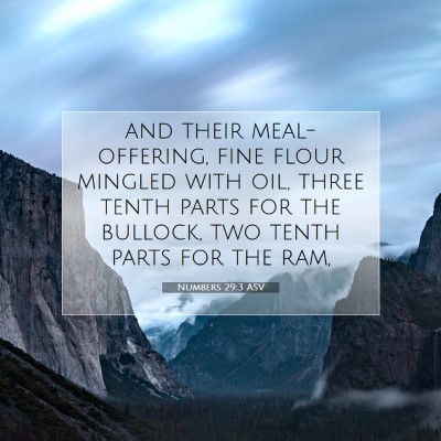 Picture 07 - Numbers 29:3 ASV - and their meal-offering, fine flour mingled with - Bible Verse Picture