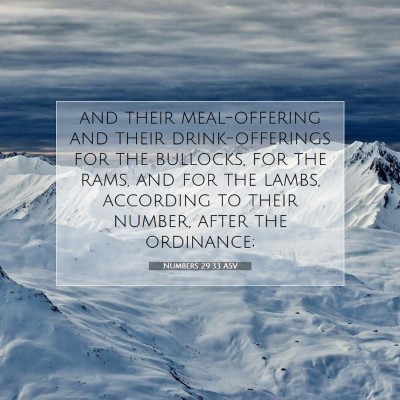 Picture 07 - Numbers 29:33 ASV - and their meal-offering and their drink-offerings - Bible Verse Picture