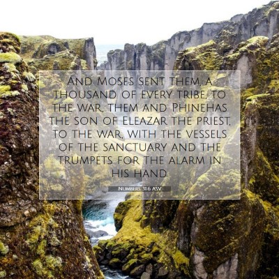 Picture 07 - Numbers 31:6 ASV - And Moses sent them, a thousand of every tribe, - Bible Verse Picture