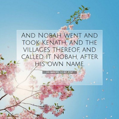 Picture 07 - Numbers 32:42 ASV - And Nobah went and took Kenath, and the villages - Bible Verse Picture