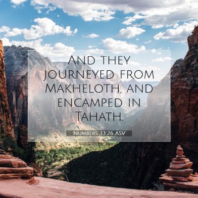 Picture 07 - Numbers 33:26 ASV - And they journeyed from Makheloth, and encamped - Bible Verse Picture