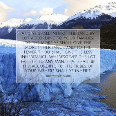 Picture 07 - Numbers 33:54 ASV - And ye shall inherit the land by lot according to - Bible Verse Picture