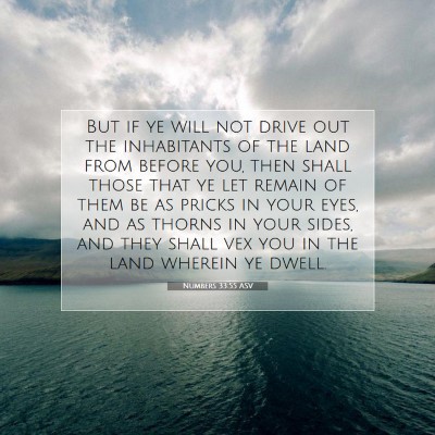 Picture 07 - Numbers 33:55 ASV - But if ye will not drive out the inhabitants of - Bible Verse Picture