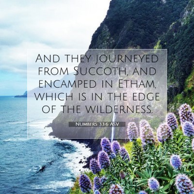Picture 07 - Numbers 33:6 ASV - And they journeyed from Succoth, and encamped in - Bible Verse Picture