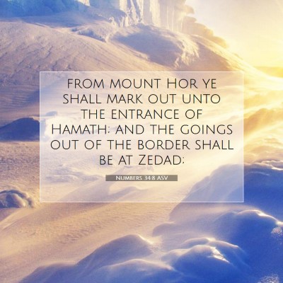 Picture 07 - Numbers 34:8 ASV - from mount Hor ye shall mark out unto the - Bible Verse Picture