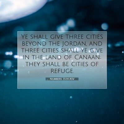 Picture 07 - Numbers 35:14 ASV - Ye shall give three cities beyond the Jordan, and - Bible Verse Picture