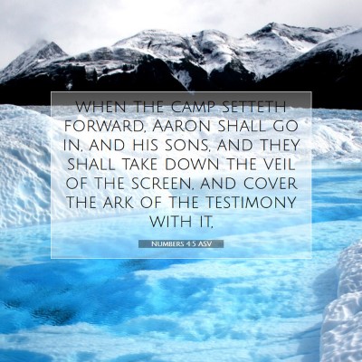 Picture 07 - Numbers 4:5 ASV - when the camp setteth forward, Aaron shall go in, - Bible Verse Picture
