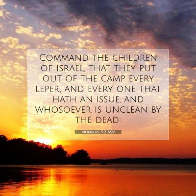 Picture 07 - Numbers 5:2 ASV - Command the children of Israel, that they put out - Bible Verse Picture