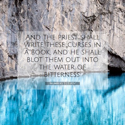 Picture 07 - Numbers 5:23 ASV - And the priest shall write these curses in a - Bible Verse Picture