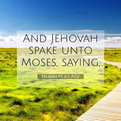 Picture 07 - Numbers 6:1 ASV - And Jehovah spake unto Moses, - Bible Verse Picture
