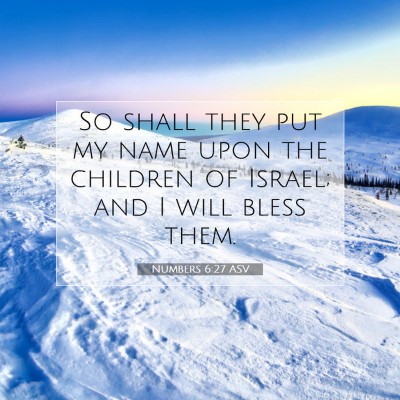 Picture 07 - Numbers 6:27 ASV - So shall they put my name upon the children of - Bible Verse Picture