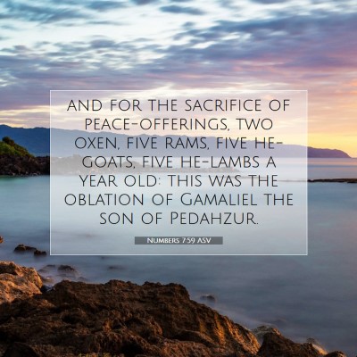 Picture 07 - Numbers 7:59 ASV - and for the sacrifice of peace-offerings, two - Bible Verse Picture