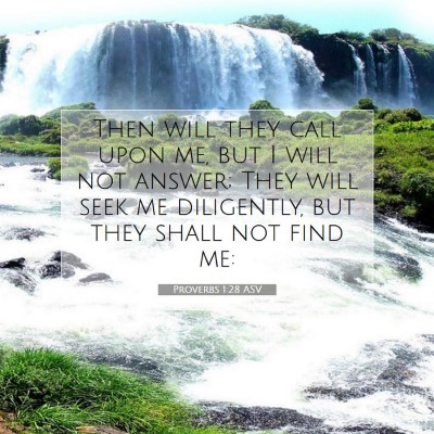 Picture 07 - Proverbs 1:28 ASV - Then will they call upon me, but I will not - Bible Verse Picture