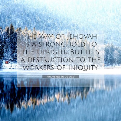Picture 07 - Proverbs 10:29 ASV - The way of Jehovah is a stronghold to the - Bible Verse Picture