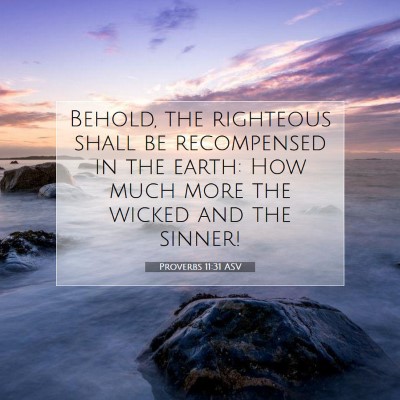 Picture 07 - Proverbs 11:31 ASV - Behold, the righteous shall be recompensed in the - Bible Verse Picture