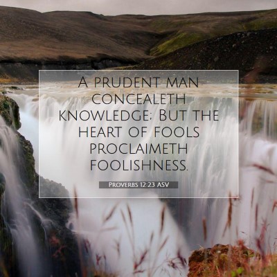 Picture 07 - Proverbs 12:23 ASV - A prudent man concealeth knowledge; But the heart - Bible Verse Picture