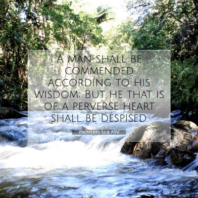 Picture 07 - Proverbs 12:8 ASV - A man shall be commended according to his wisdom; - Bible Verse Picture