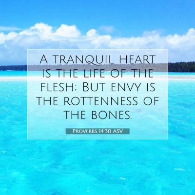 Picture 07 - Proverbs 14:30 ASV - A tranquil heart is the life of the flesh; But - Bible Verse Picture