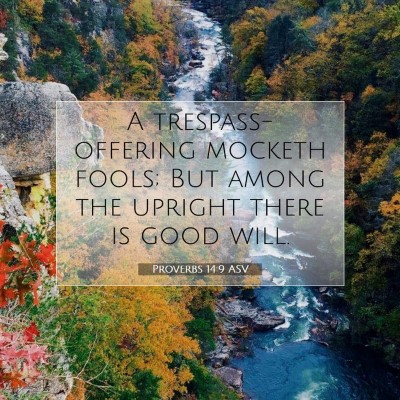 Picture 07 - Proverbs 14:9 ASV - A trespass-offering mocketh fools; But among the - Bible Verse Picture