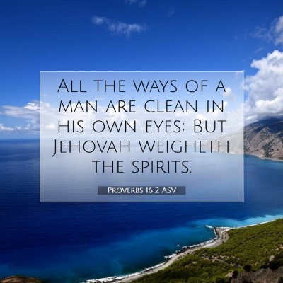 Picture 07 - Proverbs 16:2 ASV - All the ways of a man are clean in his own eyes; - Bible Verse Picture