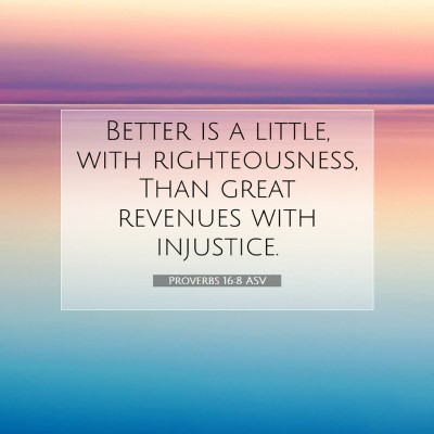 Picture 07 - Proverbs 16:8 ASV - Better is a little, with righteousness, Than - Bible Verse Picture