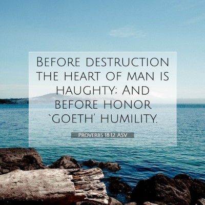 Picture 07 - Proverbs 18:12 ASV - Before destruction the heart of man is haughty; - Bible Verse Picture