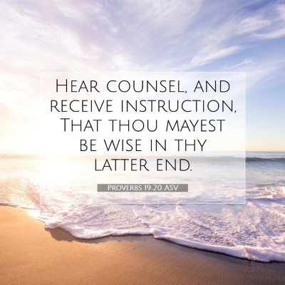 Picture 07 - Proverbs 19:20 ASV - Hear counsel, and receive instruction, That thou - Bible Verse Picture