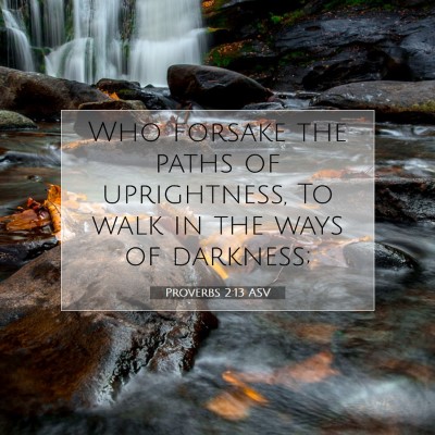 Picture 07 - Proverbs 2:13 ASV - Who forsake the paths of uprightness, To walk in - Bible Verse Picture