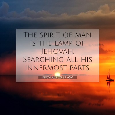 Picture 07 - Proverbs 20:27 ASV - The spirit of man is the lamp of Jehovah, - Bible Verse Picture