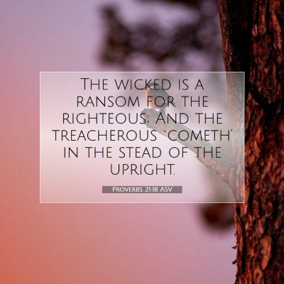 Picture 07 - Proverbs 21:18 ASV - The wicked is a ransom for the righteous; And the - Bible Verse Picture