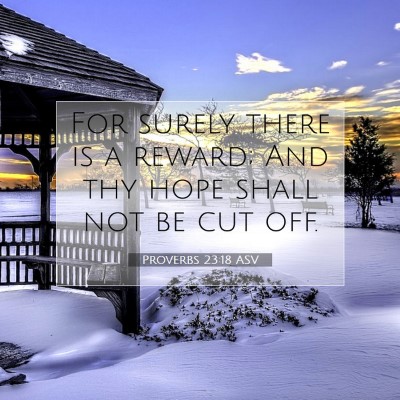 Picture 07 - Proverbs 23:18 ASV - For surely there is a reward; And thy hope shall - Bible Verse Picture