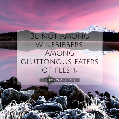 Picture 07 - Proverbs 23:20 ASV - Be not among winebibbers, Among gluttonous eaters - Bible Verse Picture