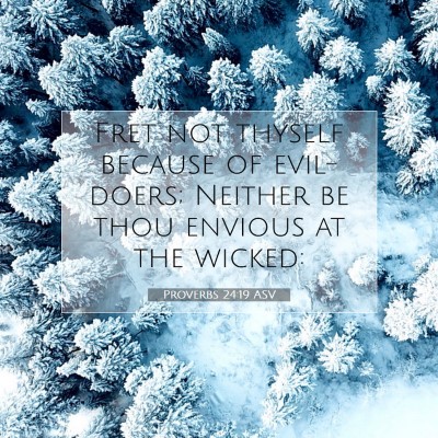 Picture 07 - Proverbs 24:19 ASV - Fret not thyself because of evil-doers; Neither - Bible Verse Picture