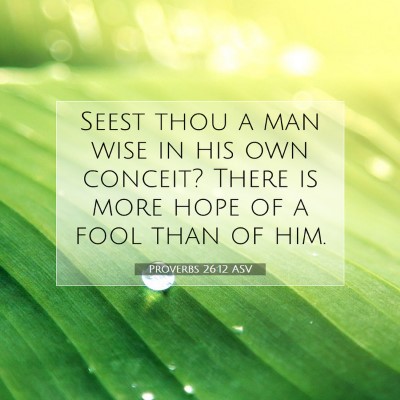 Picture 07 - Proverbs 26:12 ASV - Seest thou a man wise in his own conceit? There - Bible Verse Picture