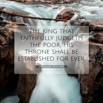 Picture 07 - Proverbs 29:14 ASV - The king that faithfully judgeth the poor, His - Bible Verse Picture