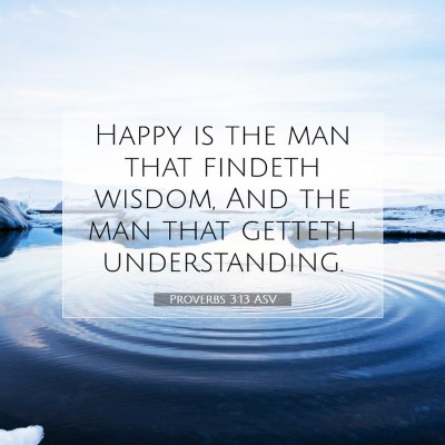 Picture 07 - Proverbs 3:13 ASV - Happy is the man that findeth wisdom, And the man - Bible Verse Picture