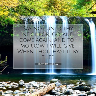 Picture 07 - Proverbs 3:28 ASV - Say not unto thy neighbor, Go, and come again, - Bible Verse Picture